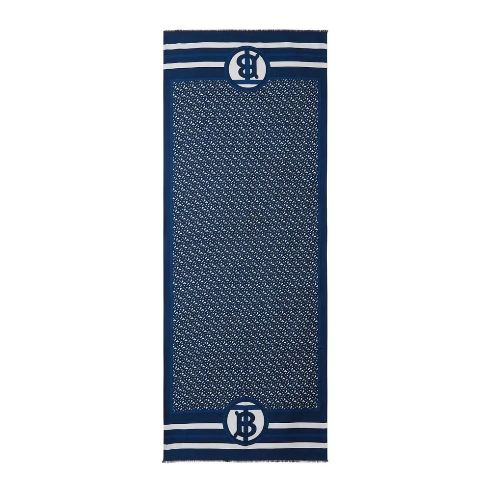 Burberry Scarf Double Printed Reversible 100% Silk New